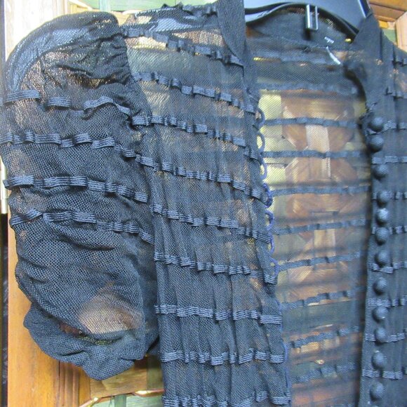 Unique Vintage Goth Elastic Bare/Sheer Midi Dress - Picture 7 of 7